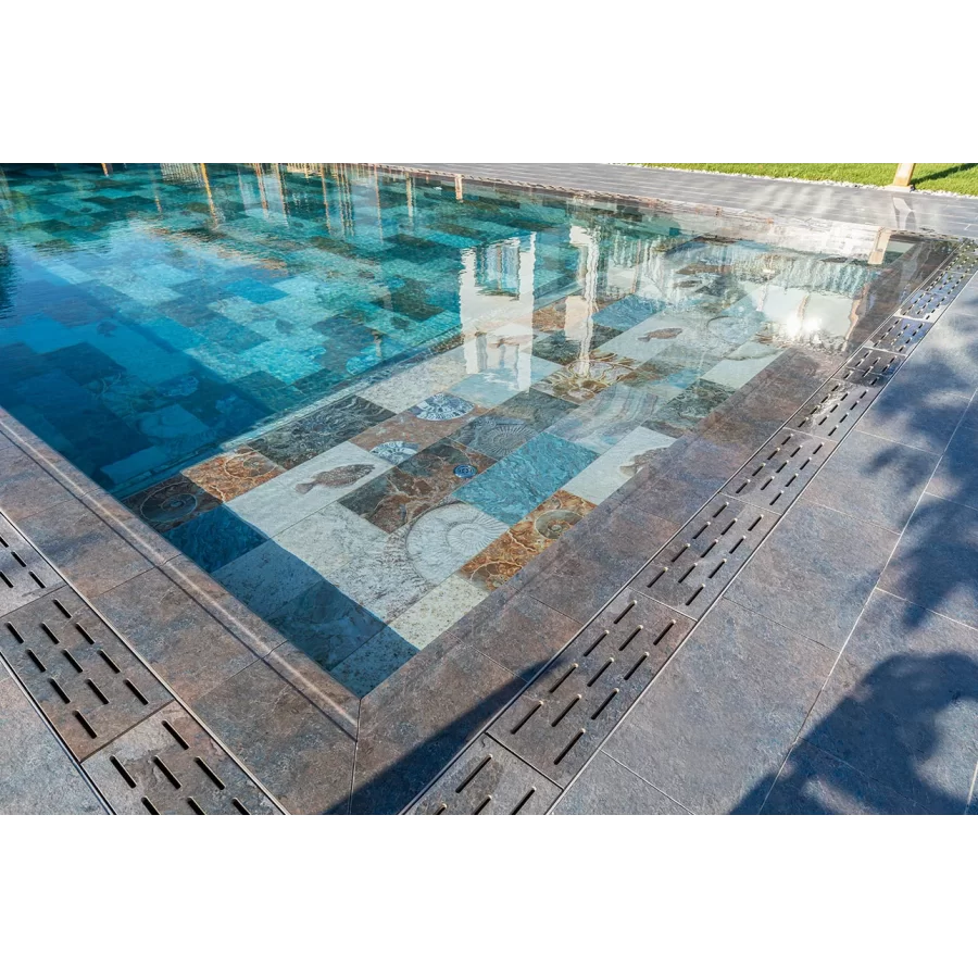 Płytki antypoślizgowe na taras i basen z serii Natura Fossil Mix