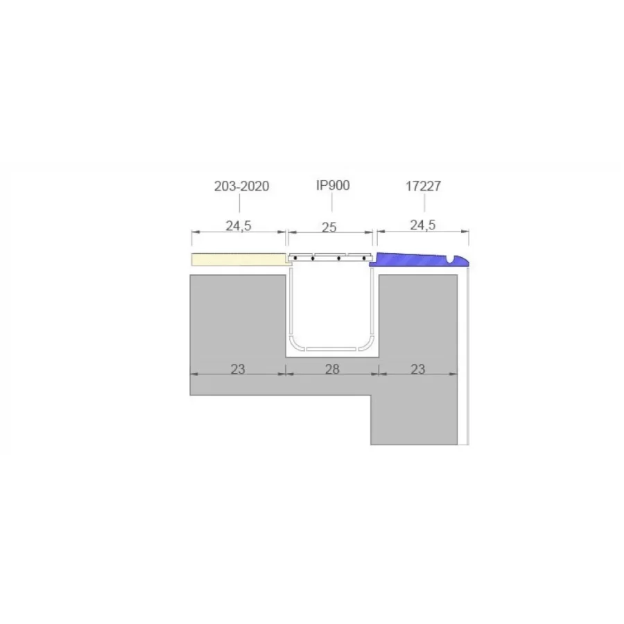Pochwyt basenowy profilowany - L kobalt/ nieszkliwiony Petit Carre Serapool