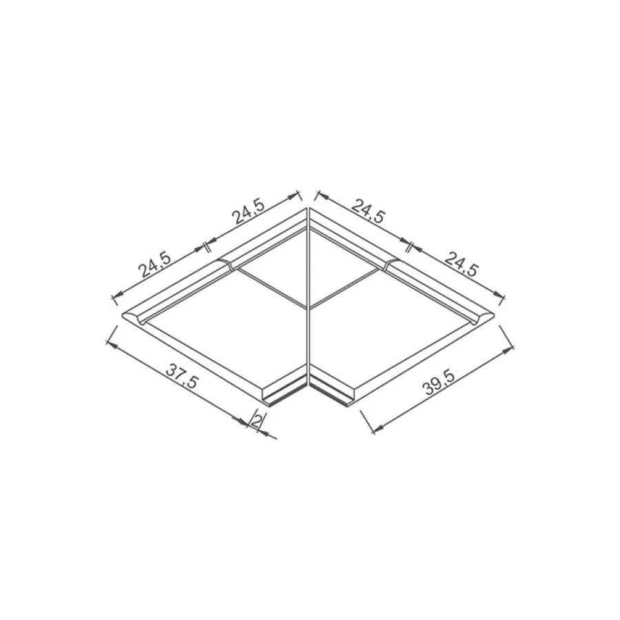 Płytka antypoślizgowa Olimpijska kąt zewnętrzny - kobalt/ nieszkliwiony Petit Carre Serapool