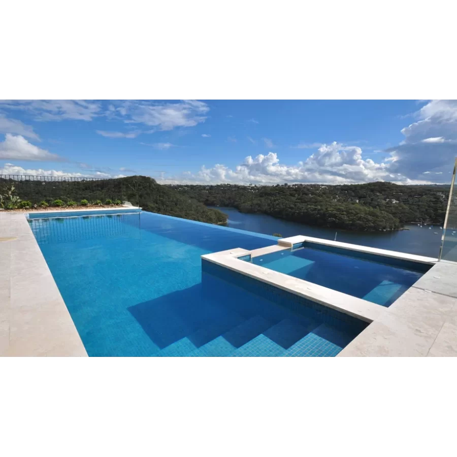 Mozaika basenowa / spa seria Niebla kolor 2510-A odcienie niebieskiego Ezarri