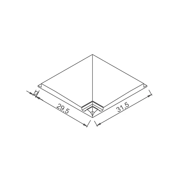 Płytka antypoślizgowa kąt wewnętrzny 29,5x29,5 - kobalt/nieszkliwiony Petit Carre Serapool