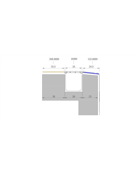 Płytka antypoślizgowa kąt zewnętrzny nieszkliwiona 24,5x24,5 Apache Serapool