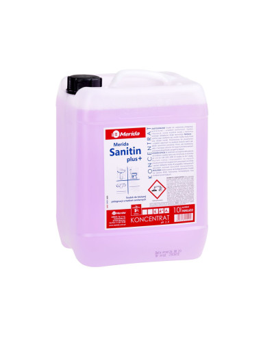 Kwaśny środek do bieżącej pielęgnacji urządzeń sanitarnych,  10L MERIDA SANITIN PLUS