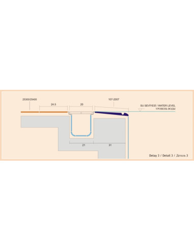 Płytka antypoślizgowa narożnik zewn. nieszkliwiona 32,5 x32,5 Apache Serapool