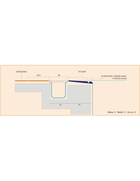 Płytka antypoślizgowa narożnik zewn. nieszkliwiona/ kobalt 32,5 x32,5 Apache Serapool