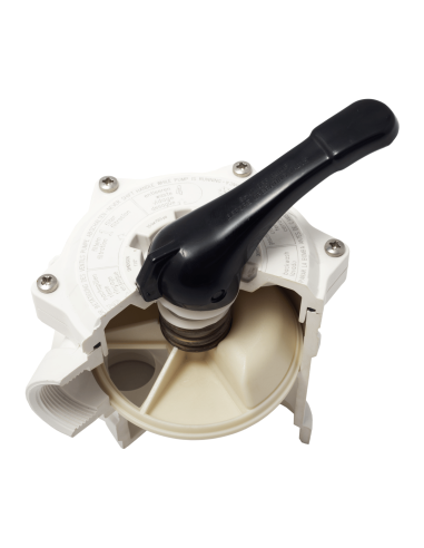 Zawór zwrotny 6 drogowy boczny  1 1/2" bez przyłączy biały Praher