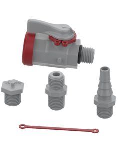 Zawór do poboru wody 1/4" PTFE z końcówkami  Praher