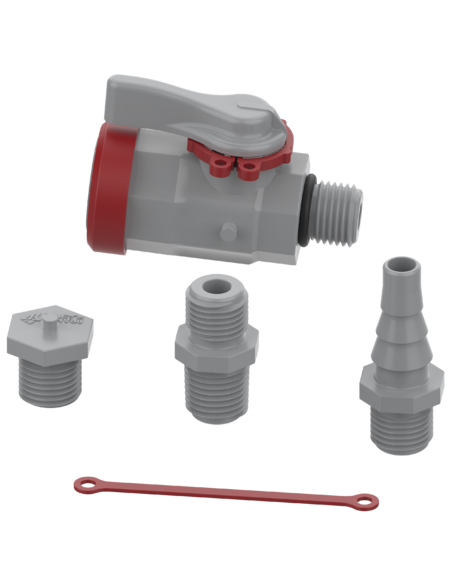 Zawór do poboru wody 1/4" PTFE z końcówkami  Praher