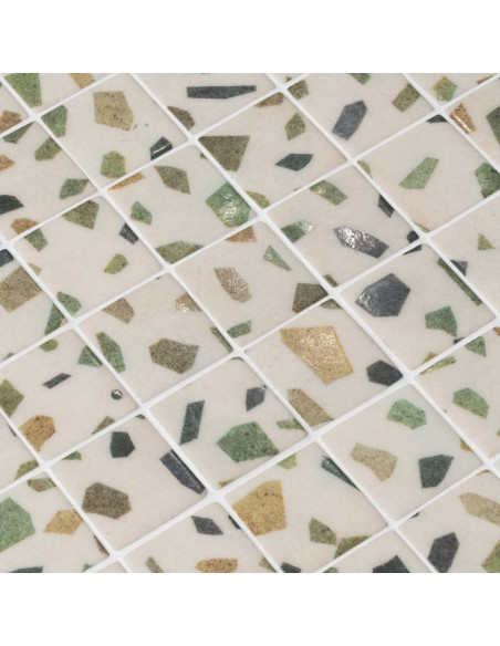 Mozaika basenowa/ spa antypoślizgowa seria Terrazzo  kolor GREENERY 50 Ezarri