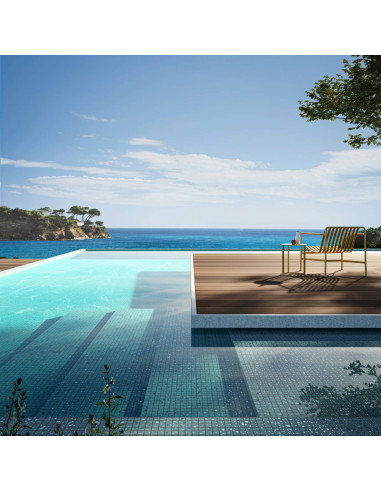 Mozaika basenowa / spa antypoślizgowa seria Terrazzo kolor TEAL 25 Ezarri