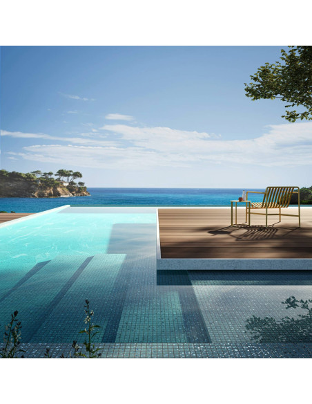 Mozaika basenowa / spa antypoślizgowa seria Terrazzo kolor TEAL 25 Ezarri