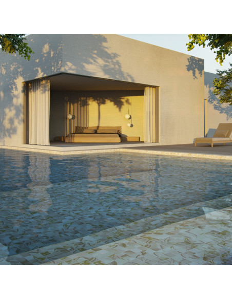 Mozaika basenowa/ spa 50x50mm seria Aquarelle kolor Wet- in Wet 50 Ezarri antypoślizgowa