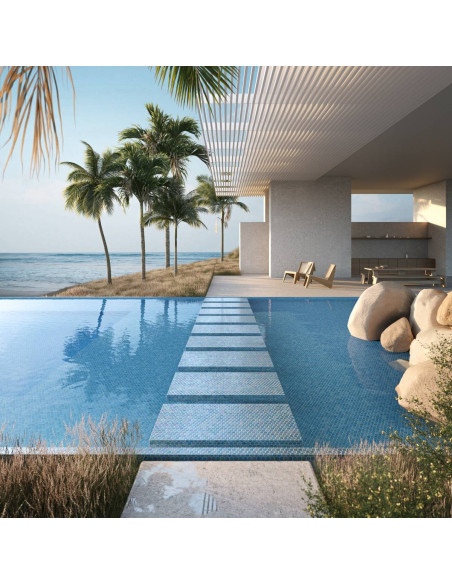 Mozaika basenowa /spa seria Hexa kolor Azur Ezarri