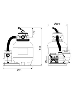Zestaw filtracyjny  mini Saturn 350mm Tebas 2